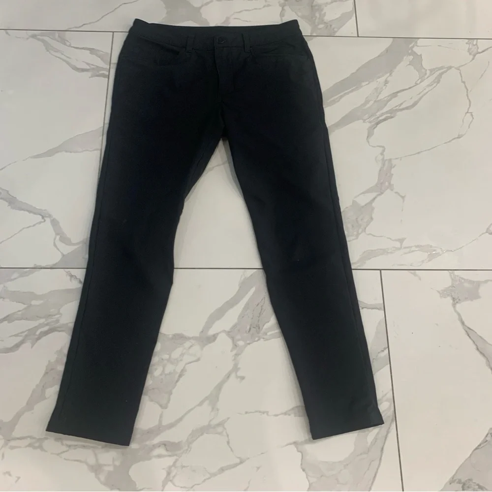 Lululemon ABC Pants Mens 31 x 29 Black Classic Golf Chino Casual Warpstreme